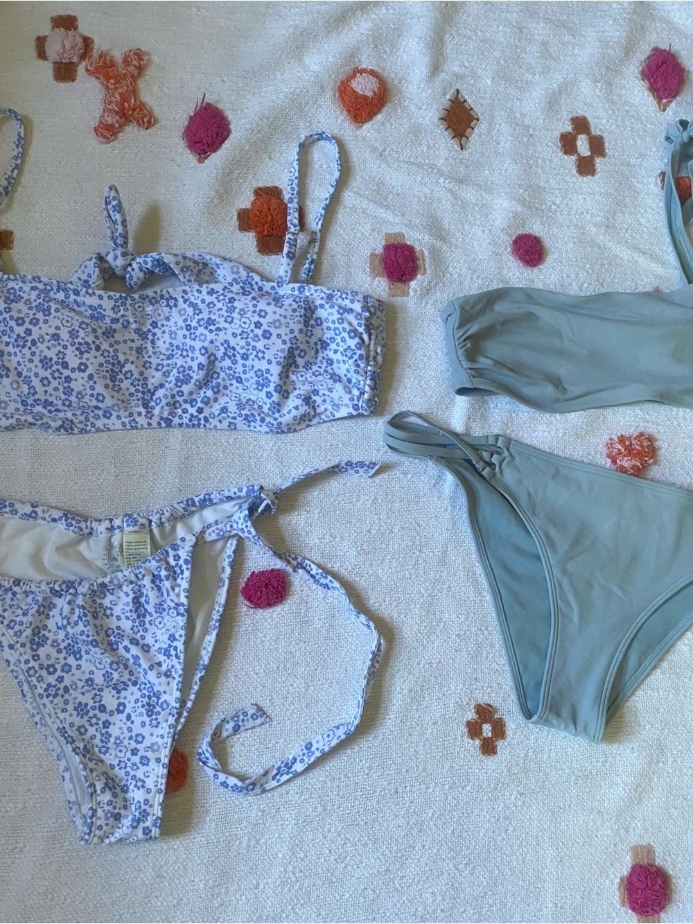 Blue floral Tie-Side Bikini Set + more